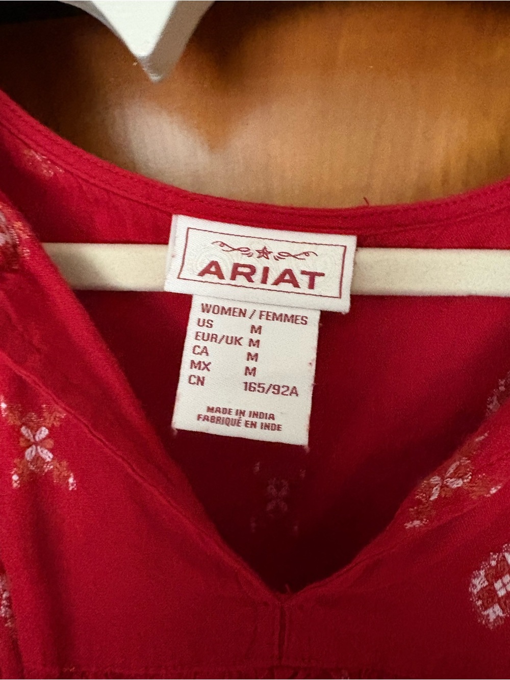 Ariat Red Boho Embroidered Peasant Blouse - Picture 3 of 3